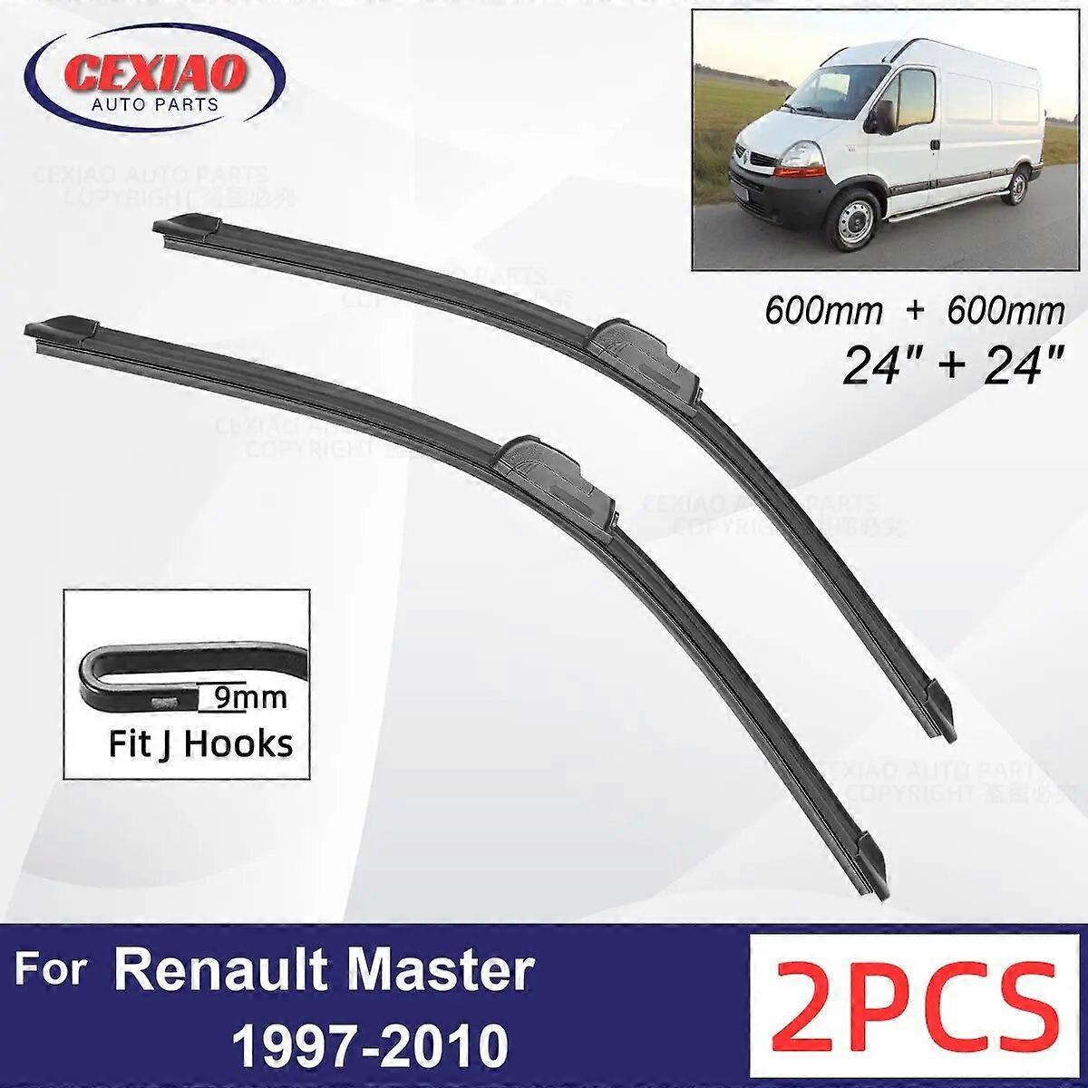 Car Wiper For Renault Master 1997~2010 Front Wiper Blades Soft Rubber Windscreen Wipers Auto Windshield 24"+24" 600mm + 600mm FN9U5297