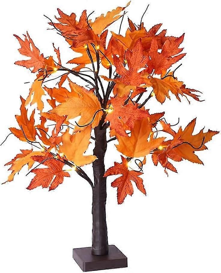 Autumn Maple Leaf Tree Lights Decoration - 24 Light Tree with 60cm Height - Fall Leaves Table Decor