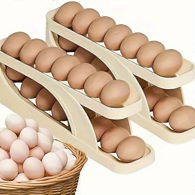 2-Tier Egg Holder Automatic Roll-Down Double-Layer Egg Holder For Refrigerator Egg Dispenser For Refrigerator Egg Roller For Refrigerator