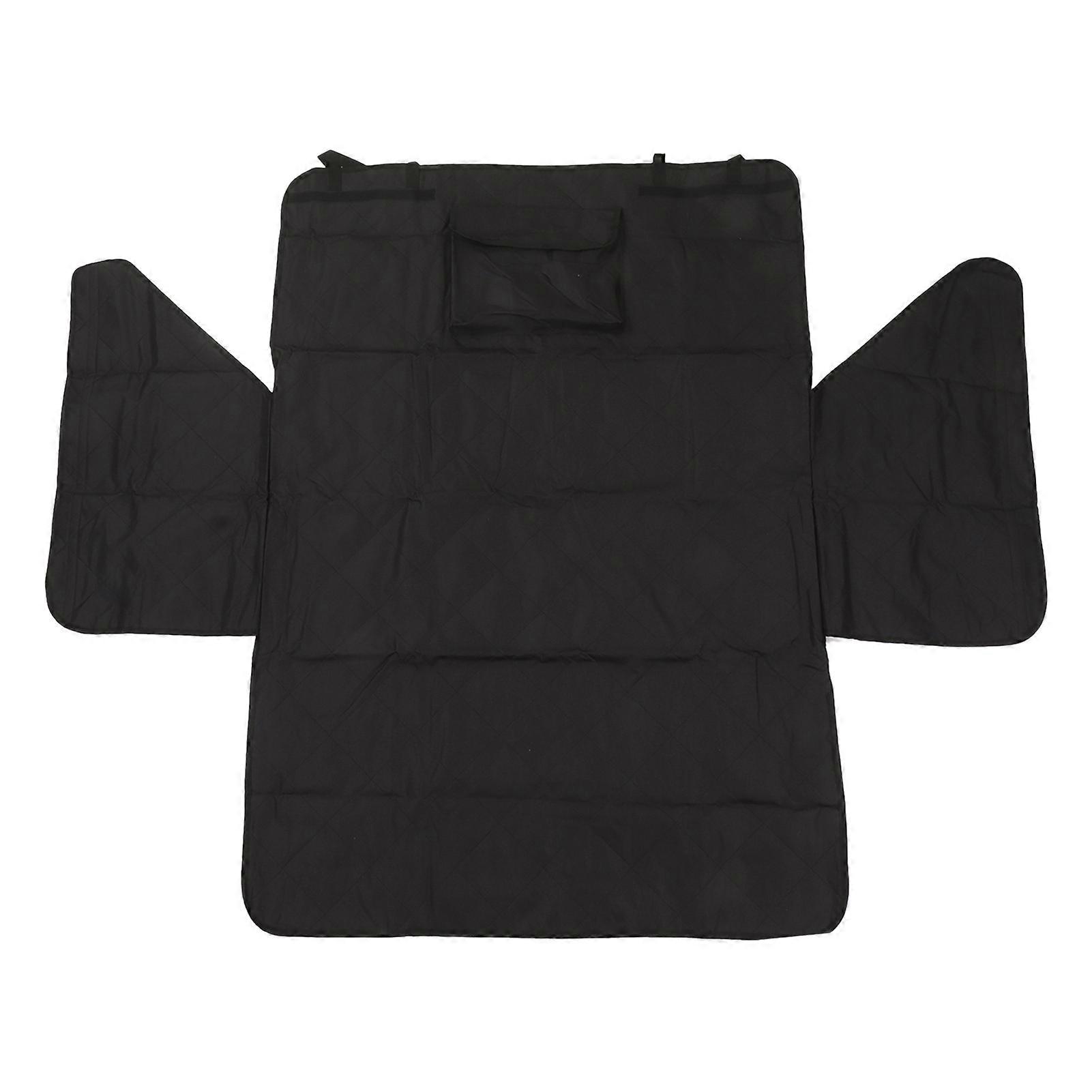 犬の車のシートカバー防水スクラッチプルーフオックスフォードクロス通気性メッシュペットリアシートカバー車用SUVブラック