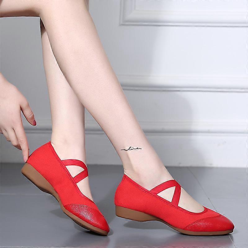 Women Soft Dance Shoes Practice Comfortable Flats Toe Lightweight Round