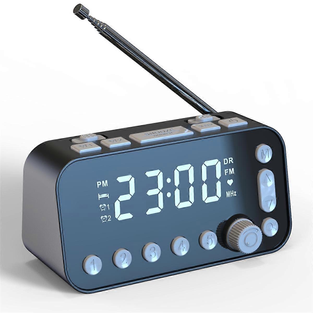 Bedside Digital Alarm Dual Alarm Clock Setting Table Timing Equipment LED Clock with Dual USB /FM Radio Home Decor