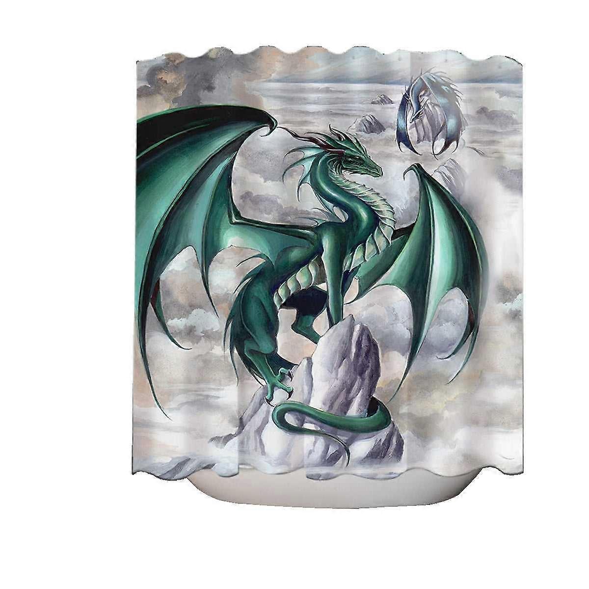 Tempest Clouds Cliffs Dragons Shower Curtain