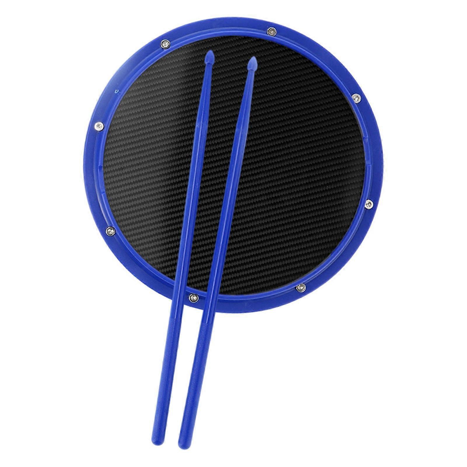12inch Practice Drum Pad Portable Drumsticks Included for Gifts Home Student Blue