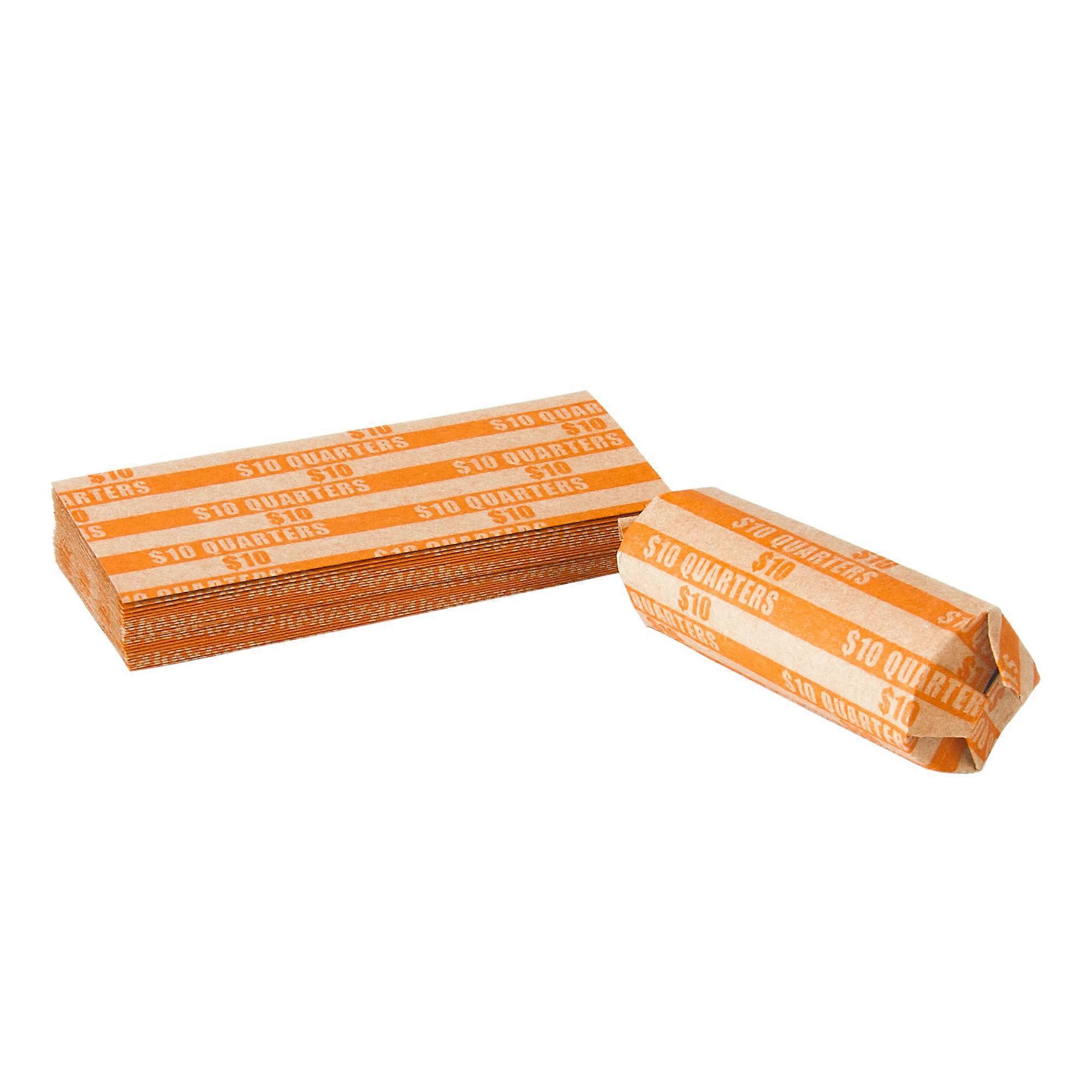 100 PCS Bundle Flat Striped Coin Wrappers (100 PCS - Quarters )