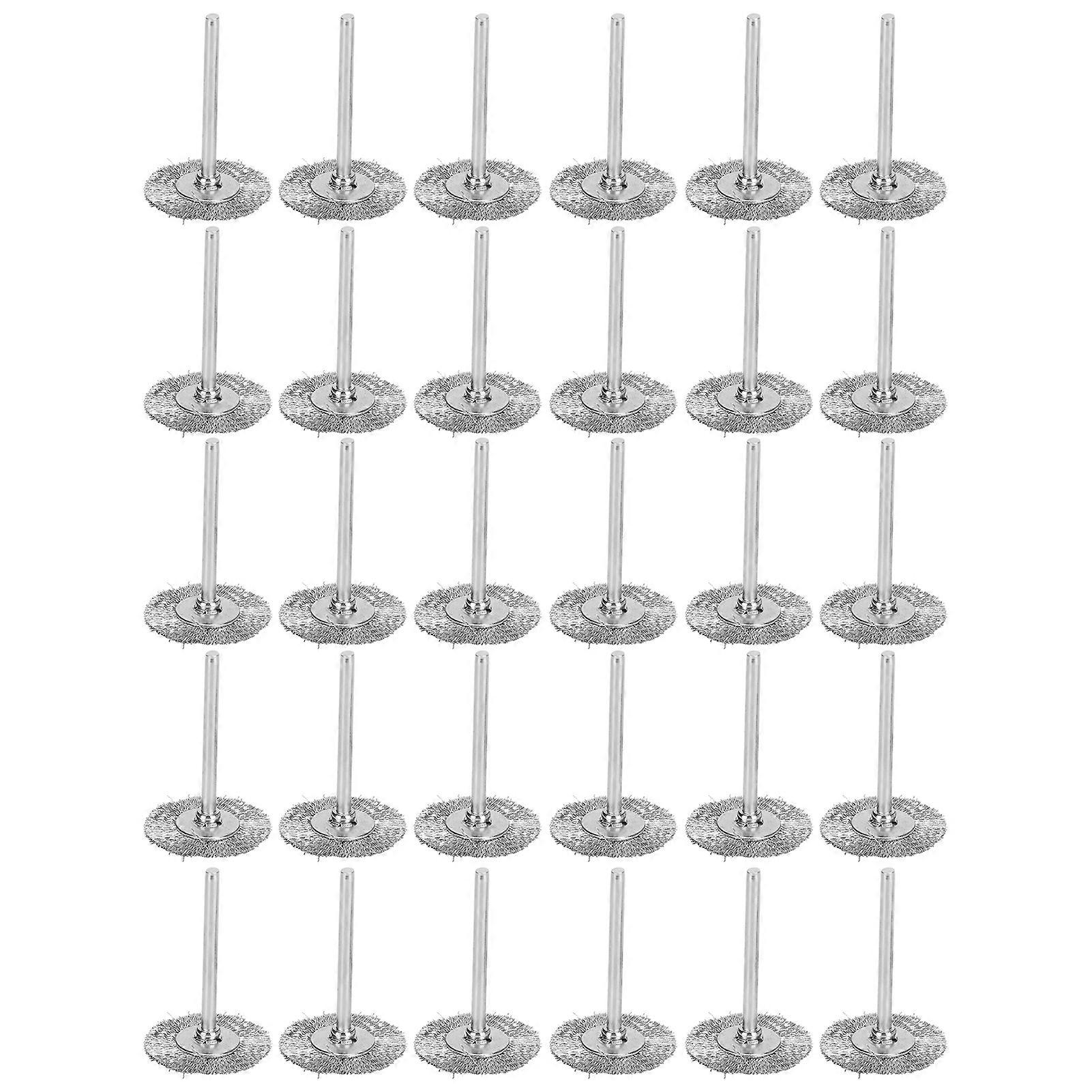 30Pcs ρόδα βούρτσας επίπεδη μίνι ξυλογλυπτική σκουριά/διάβρωση/αφαίρεση χρωμάτων εργαλεία στίλβωσηςχαλύβδινο σύρμα
