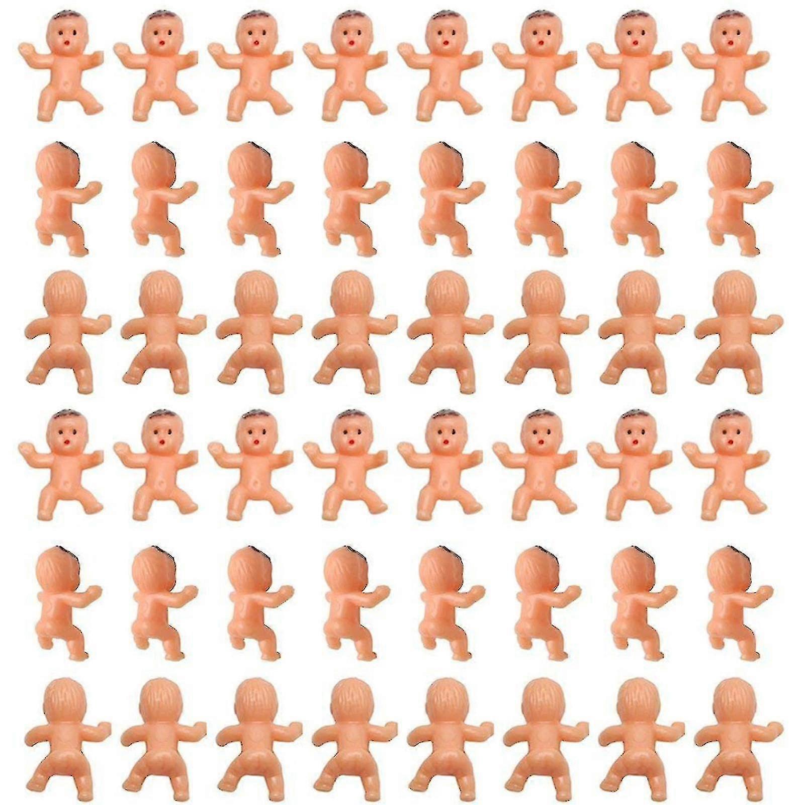 60 Pcs Mini Plastic Babies Kids Bath Toy Tiny Figurine Baby Shower Bathing Doll Bulk For Party Favor