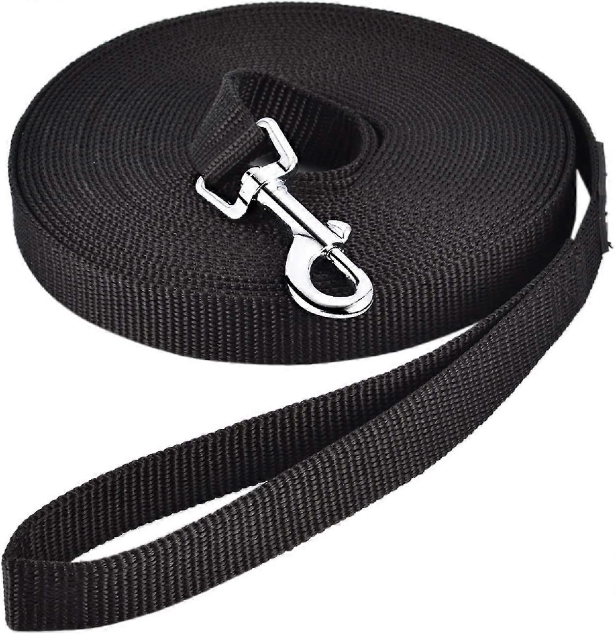 Laisse pour Chien (5m Noir), Laisse de Dressage Chien avec Poigne Longe Chien Longue Sangle en Nylon Mains Libre pour Petits  Grands Chiens Animal de 