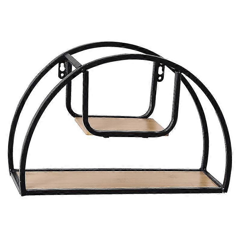 Iron Shelf Wood Board Decorative Wall-Mounted Storage Racks for Bedroom Shelves Sundries Organizer