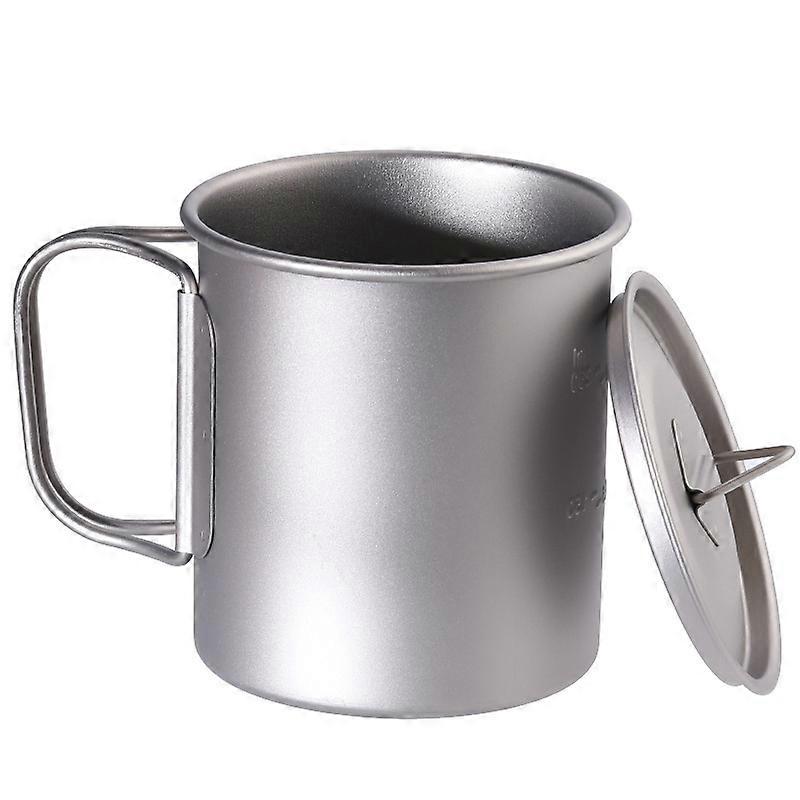Outdoor pure titanium cup can fold handle