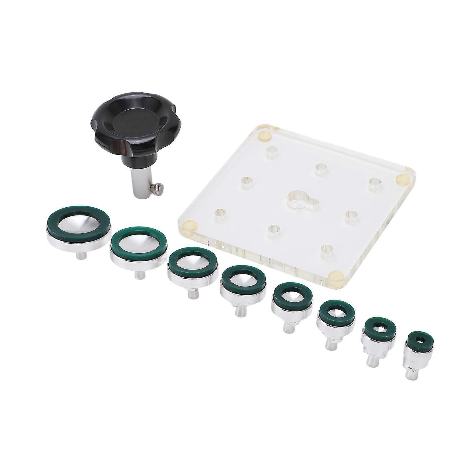Watch Screw Back Case Opener Large Suction Watch Back Remover Tool Set with 8Pcs Dies Green