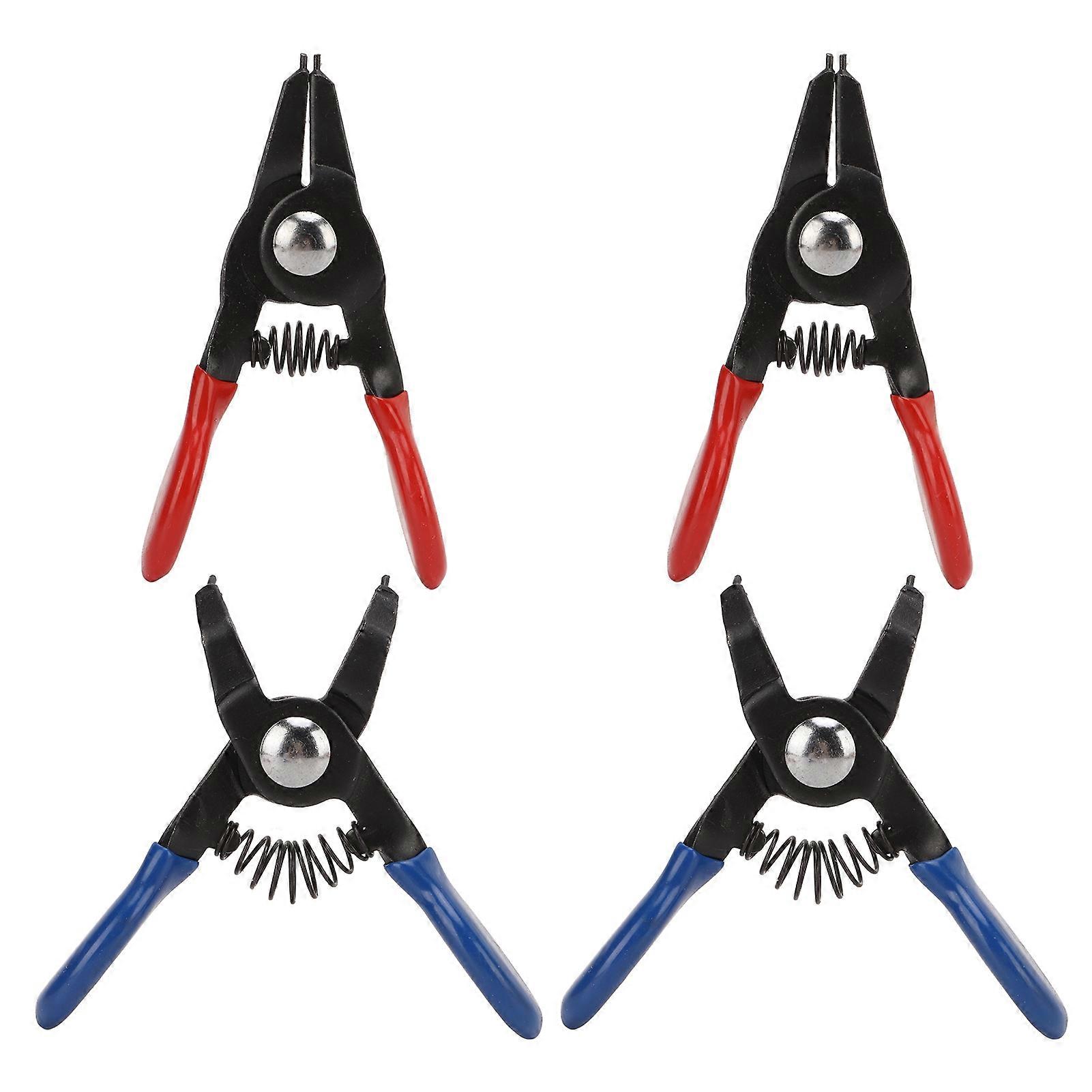 4pcs Mini Snap Ring Plier Set Universal Metal Spring Loaded Durable for Internal External Circlip