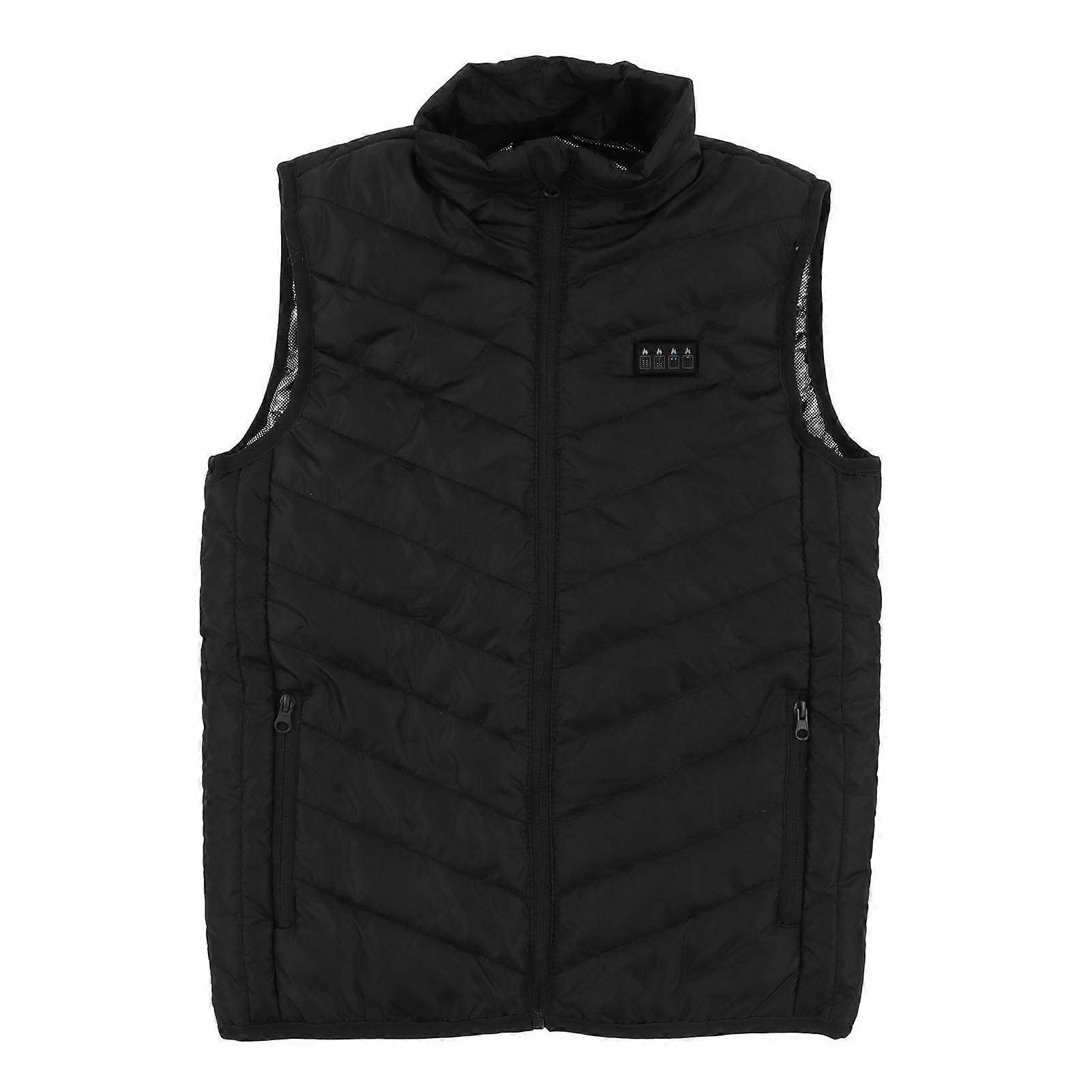 17 Area Electric Heating Vest Intelligent Constant Temperature 4 Switch 3 Gear Smart Heated Vest Black M NO.0431