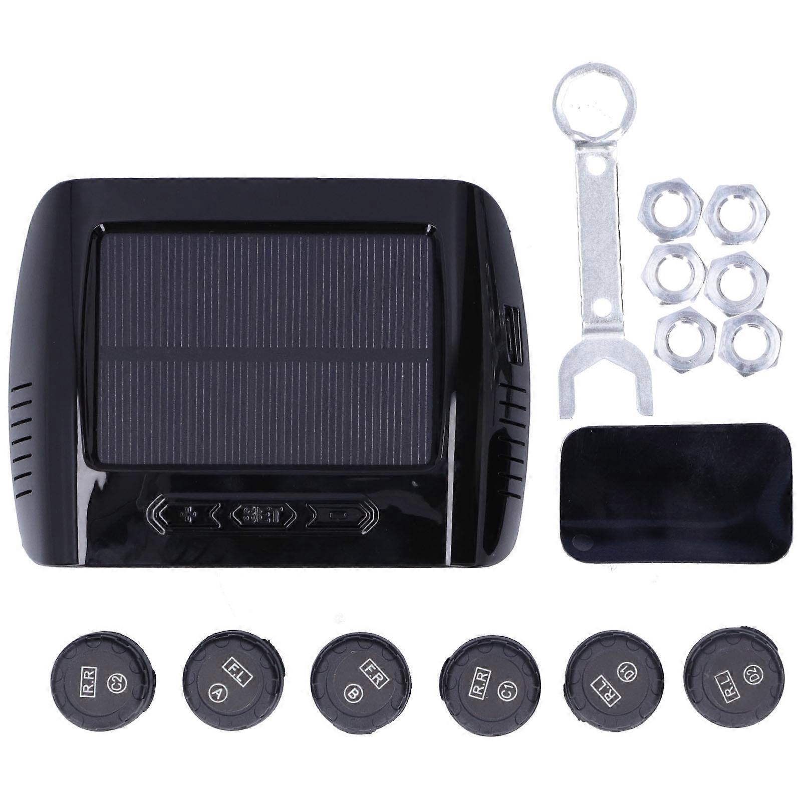 Solar Tire Pressure Monitor External Sensors Kit IP67 RF Wireless for Pickup Truck Jeep