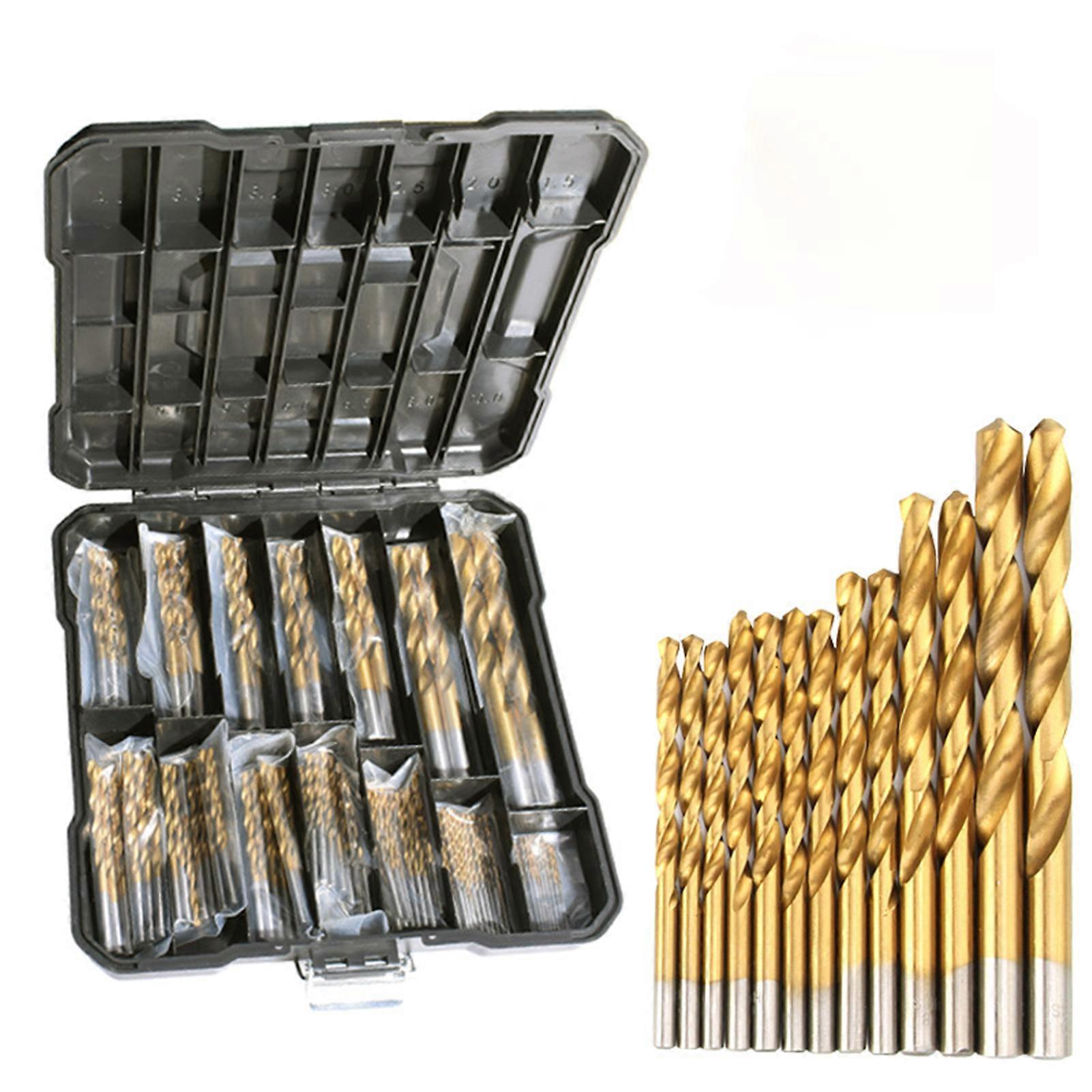 99pcs/Set HSS-Drill Bits 1.0-10MM Versatile Twist-Drill Bit Set Straight Shank High-Speed Steel Drill Bits Set