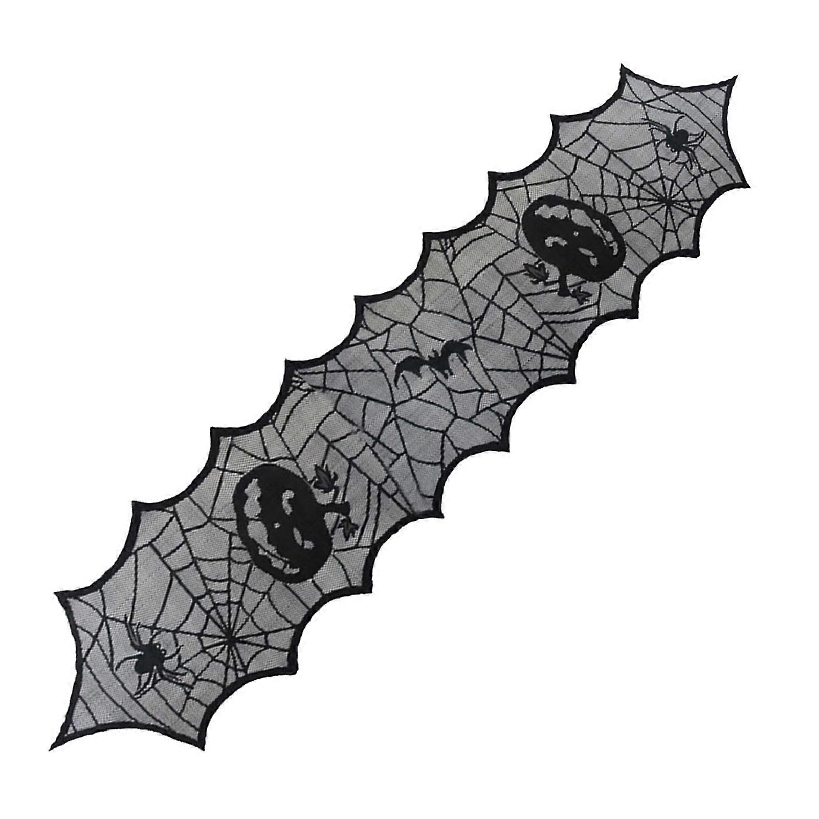 Halloween Black Lace Spiderweb Table Cloth Personalized Fabric Tabletop Decoration for Living Room Home