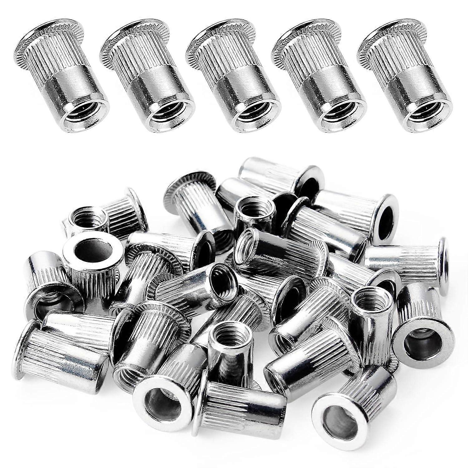 150pcs M5 Stainless Steel Rivet Nuts, Threaded Insert Flat Head Rivet Nuts Assorted,2024 Ping