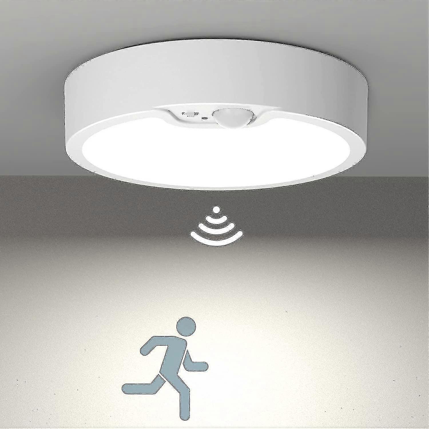 Led Motion Sensor Ceiling Light Indoor Battery Powered Sensor Ceiling Light Flush Night Light For Toilet Shed Cabinet Stairs Garage Corridor -DGJR