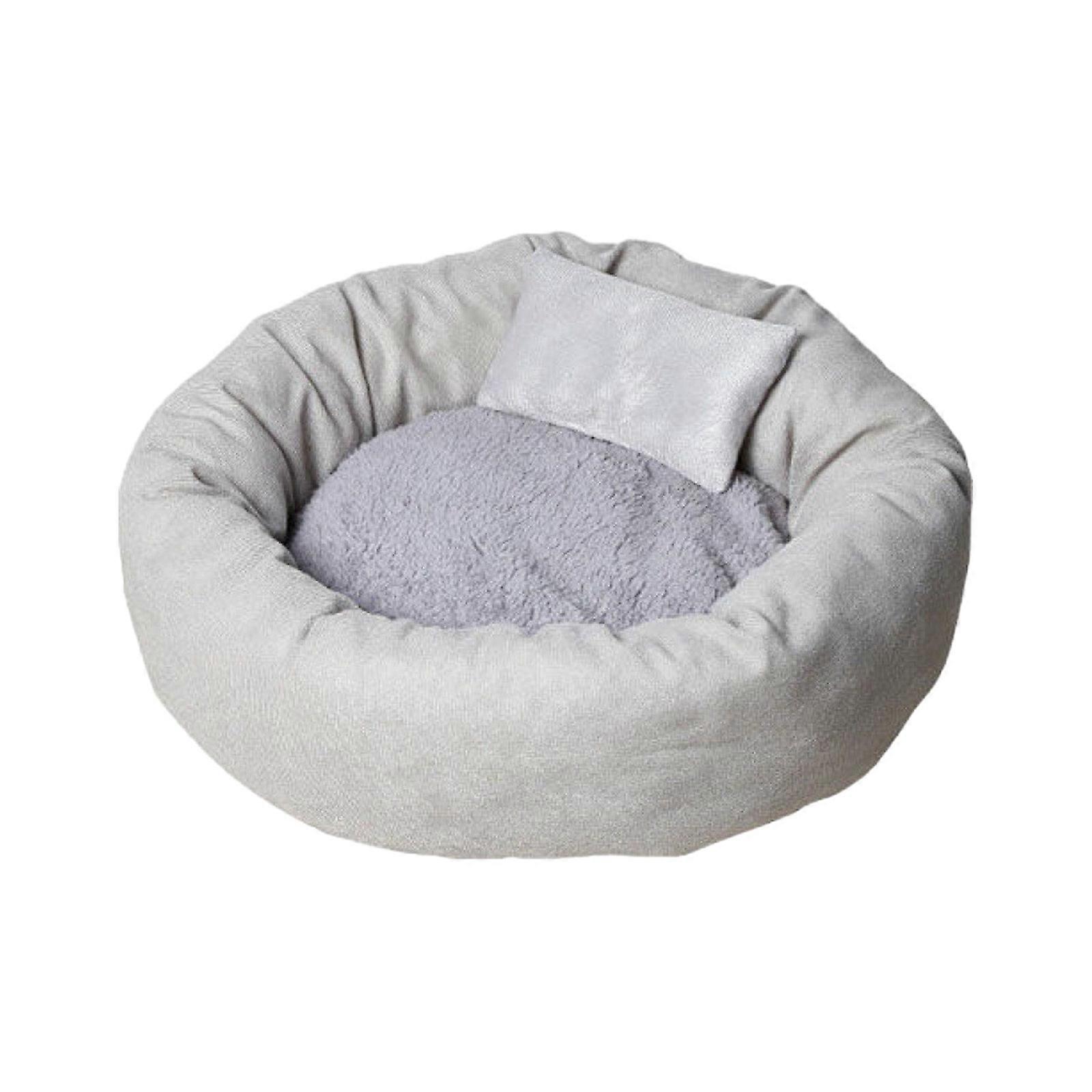 Pet Supply Three-piece Set Of Round Dog Kennel, Plush Dog Mattress, Thickened Dog Kennel Mat For Fall And Winter, With Pillow Around It, Suitable For