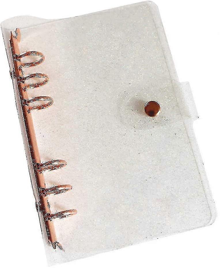 Personal A6 Glitter Pvc Binder Cover Clear Soft Pvc Notebook Shell 6 Rose Gold