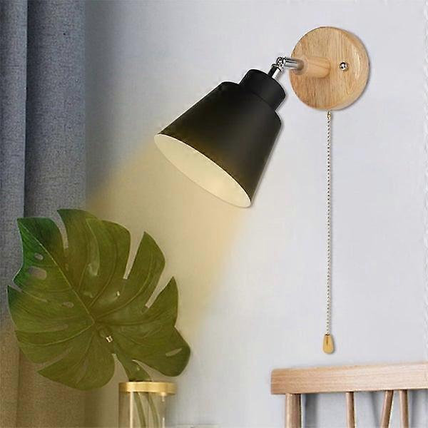 Wall Lights with Pull Cord Switch Wall Sconce Light for Bedroom Bathroo