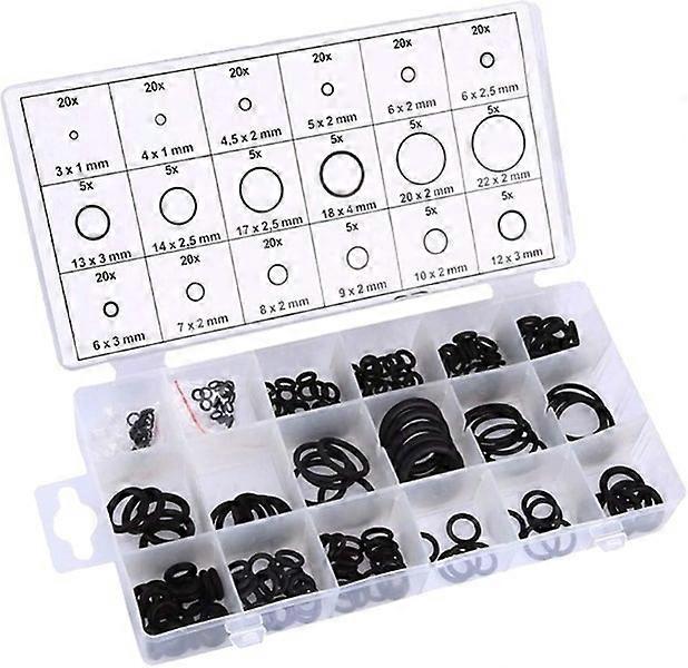 Rubber O-Ring Assortment Kit - 225 Pieces, 18 Sizes