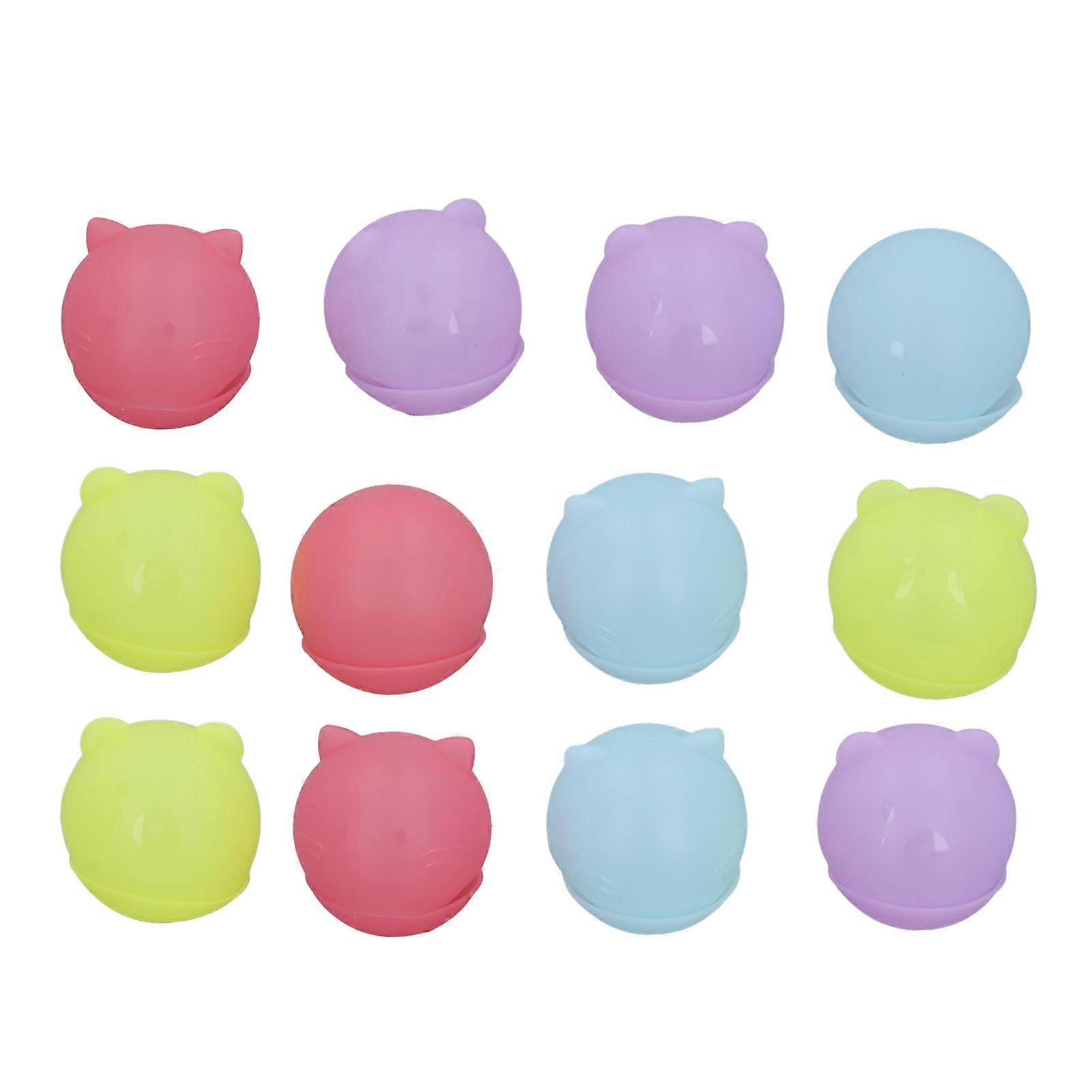 12PCS Reusable Water Balloons Soft Silicone Quick Fill Balloons Splash Fun Cartoon Water Balls Beach Toy for Swimming Pool