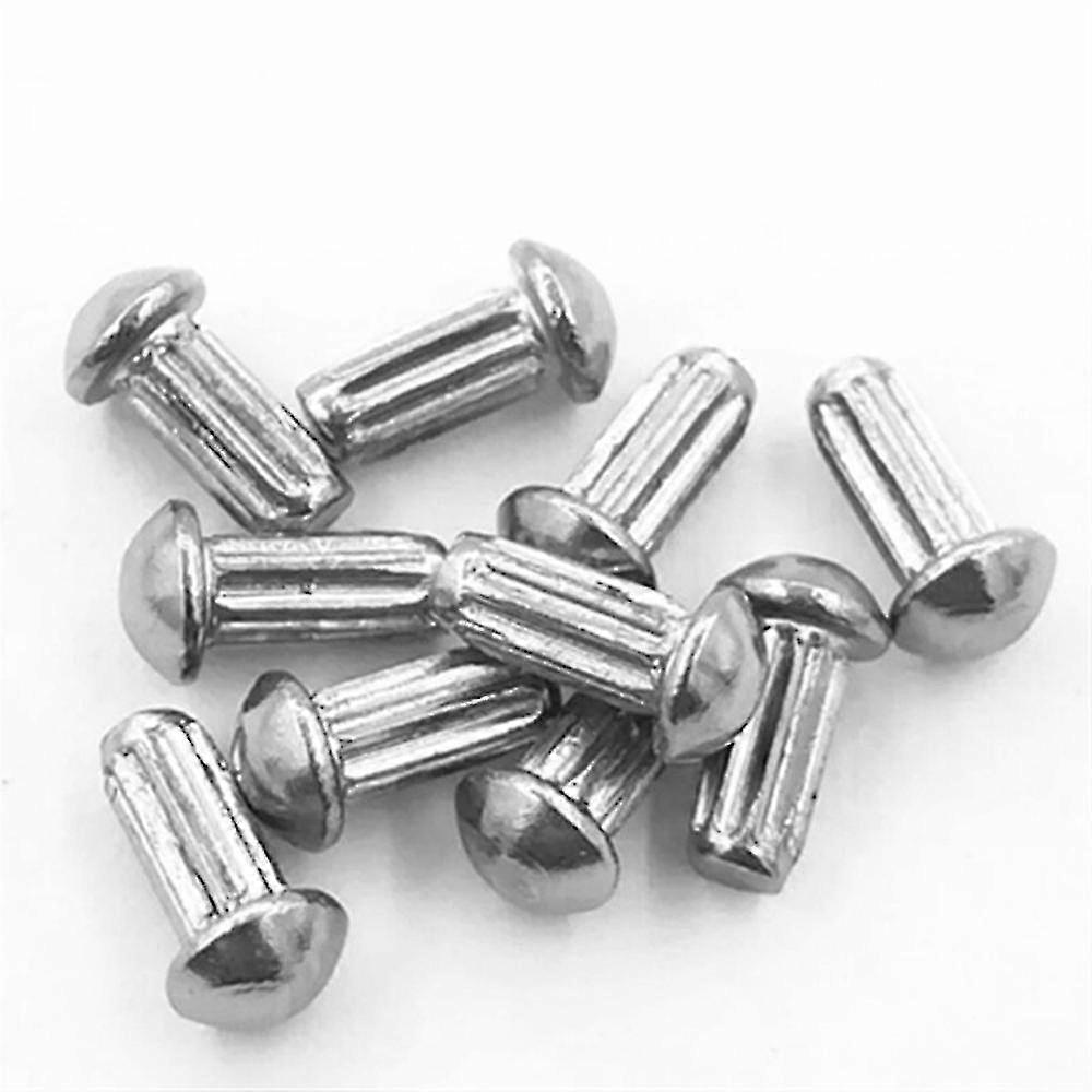 120pcs Solid Rivets Set Stainless Steel Knurled Rivets Boxed Half Round ...