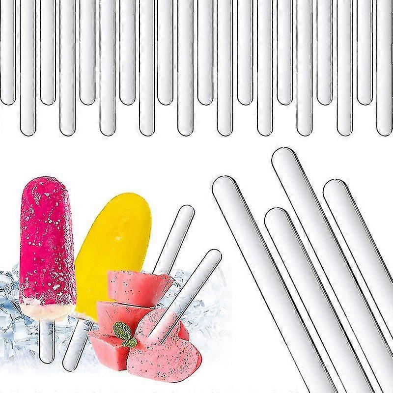 20pcs Acrylic Popsicle Sticks Reusable Creamsicle Ice Cream Cakesicle Sticks H