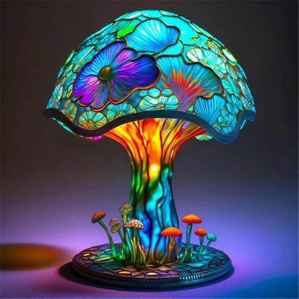 Colored Resin Flower Mushroom Series Table Lamp 5.9 In Table Lamp Night Lamp US