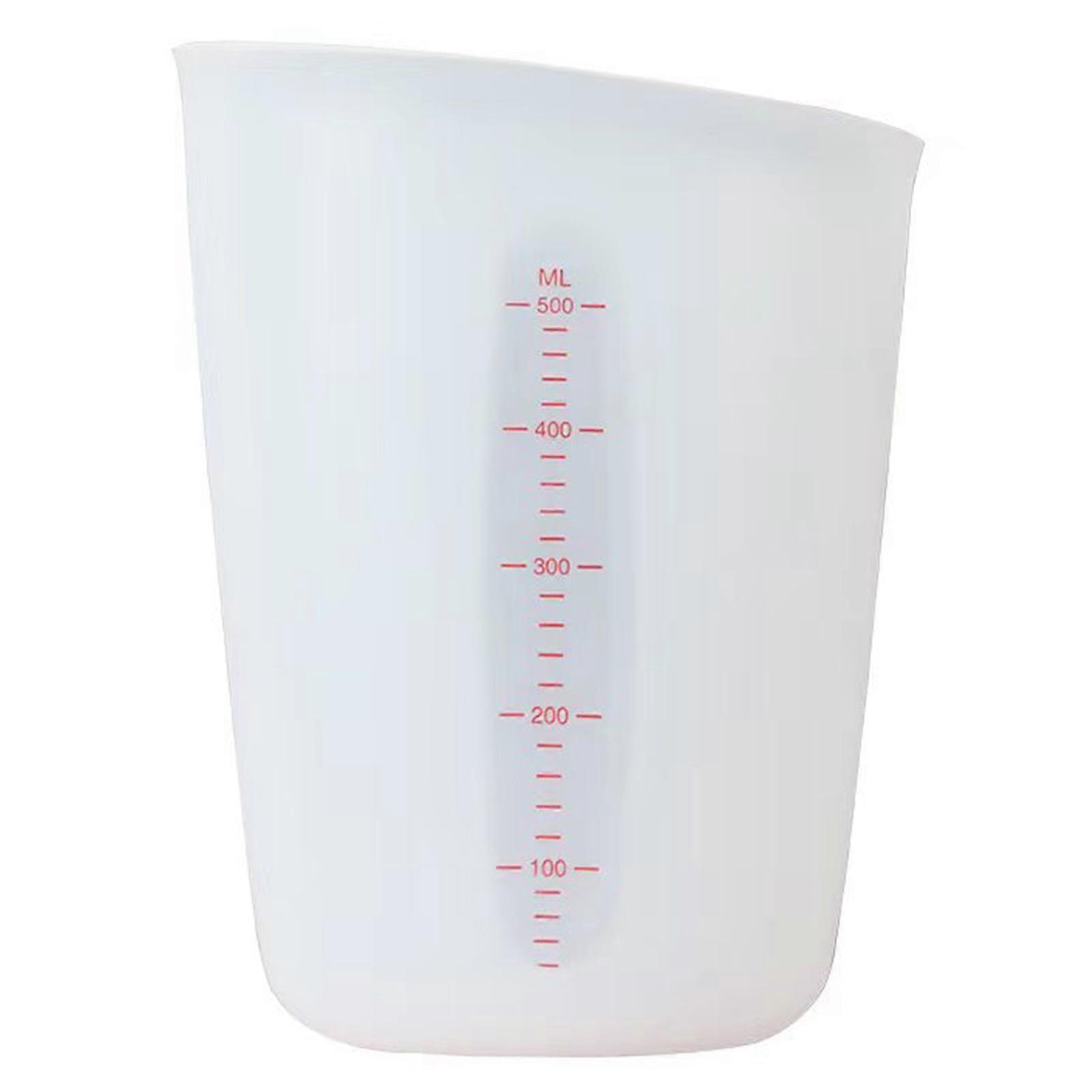 250/500ML Measuring Jug Food Grade Easy to Clean Silicone Food-grade Double Scale Measure Device Jug for Cooking