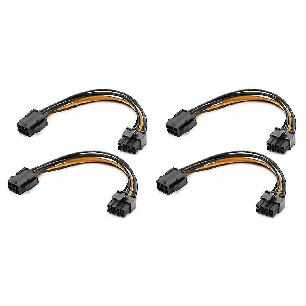4 Pack Graphics Card 6 Pin To 8 Pin Pcie Adapter Power Cable (gpu Video Graphics Card Power Cable)