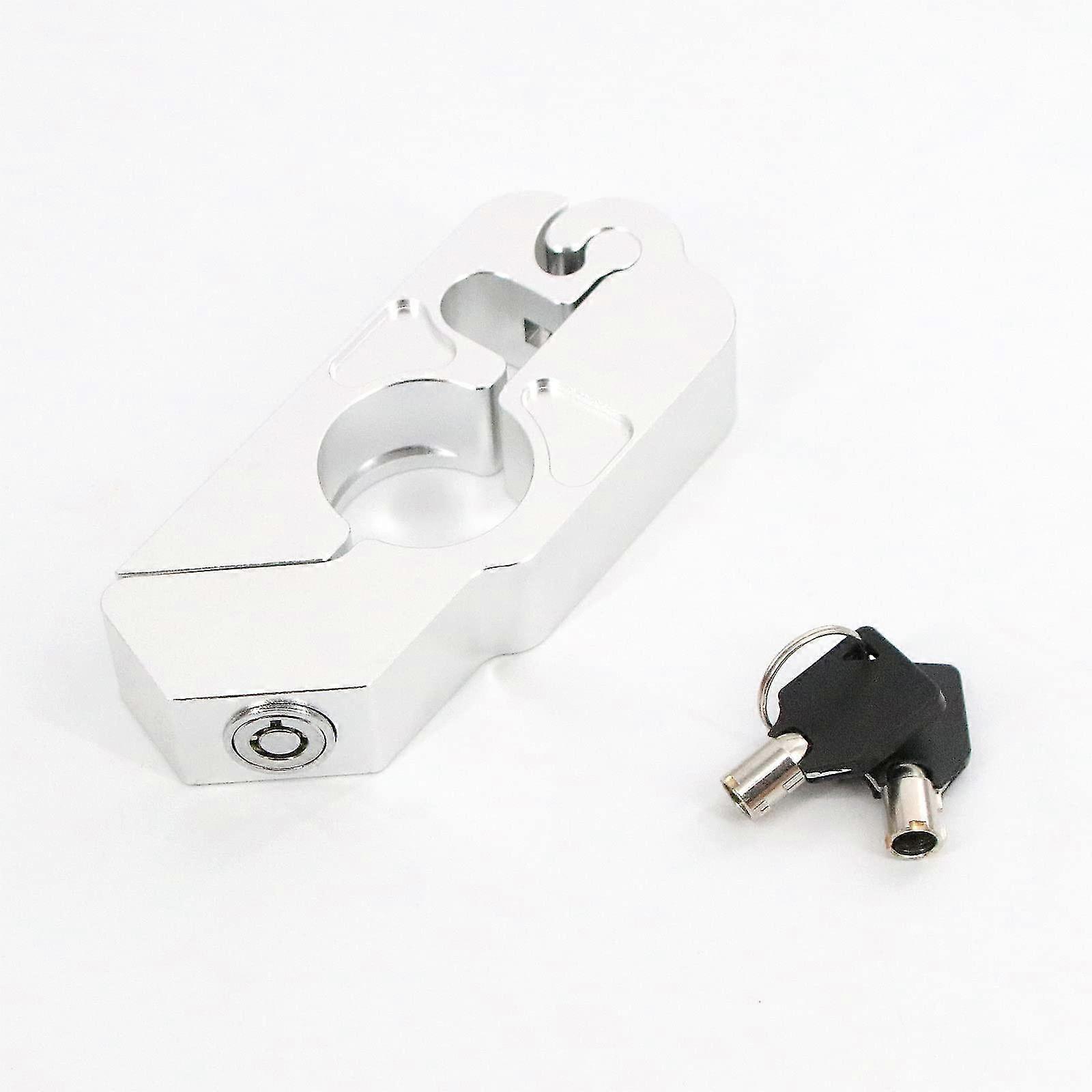 Grip Lock,motorbike Handlebar Grips Security Lock & Key(silver)
