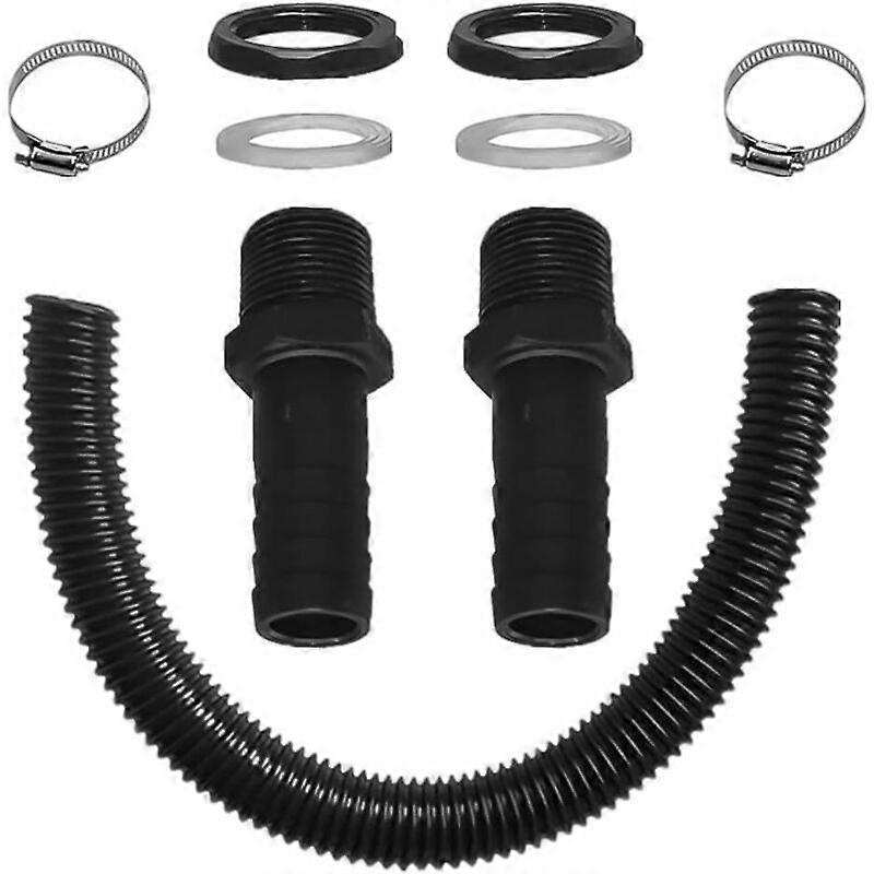 Rainwater Collector Connection Hose, Including 2 Hose Sockets with Locknut - Rain Barrel Connection Kit, 50cm, 25mm