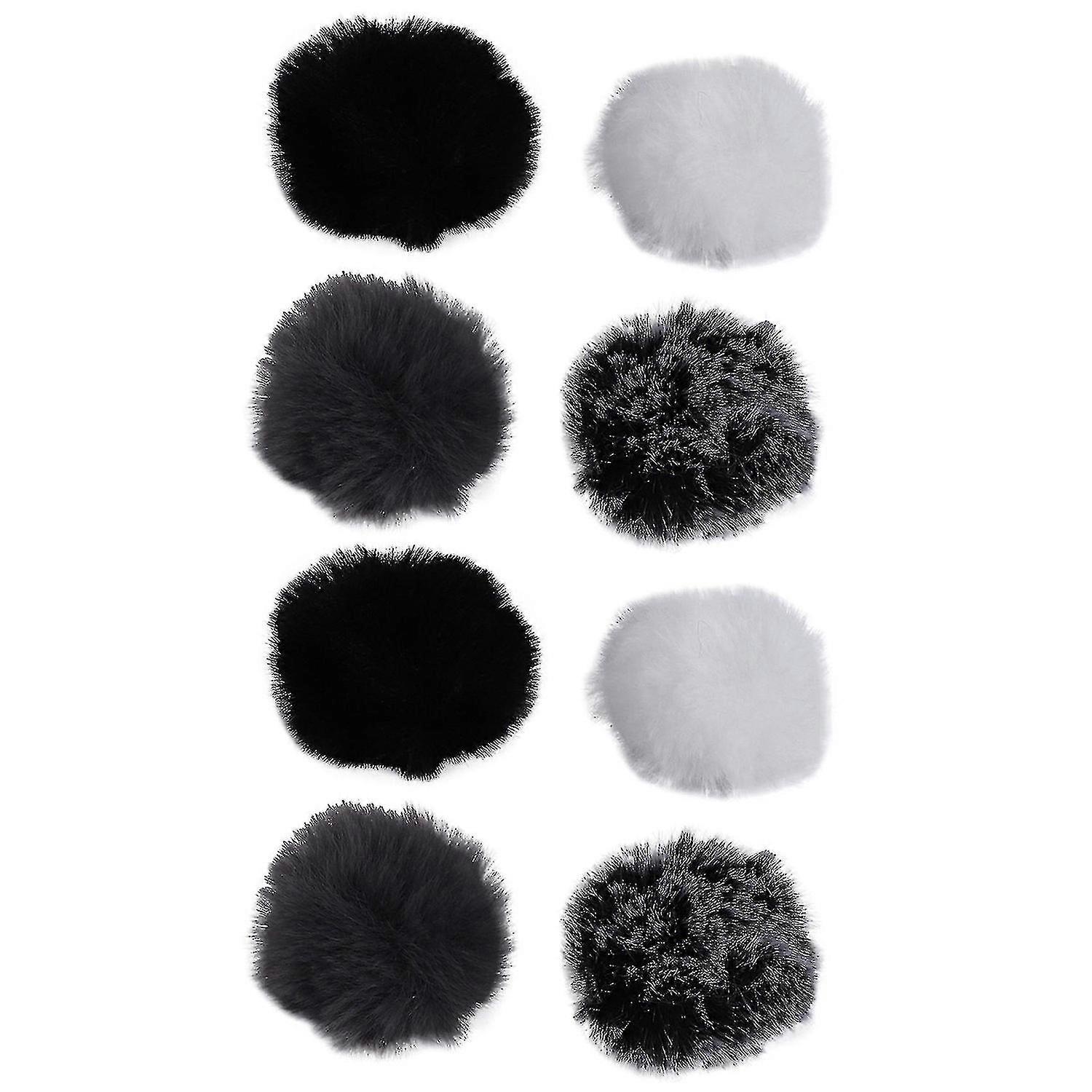 8pcs Universal Lavalier Microphone Furry Windscreen Fur Windshield Wind Muff For Lapel Lavalier Mic