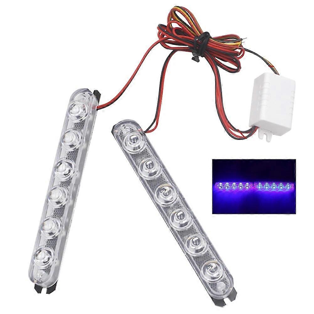 2stk politilys LEB stroboskoplys blinklys auto flash stroboskoper stroboskoper stroboskoplys nødadvarselslys parkeringssignal lys