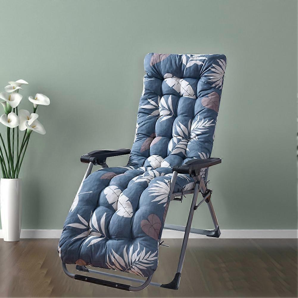 Foldable Leaf Print Double-sided Lounge Chair Cushion Pad Soft Thicken Seat Mat KAESI