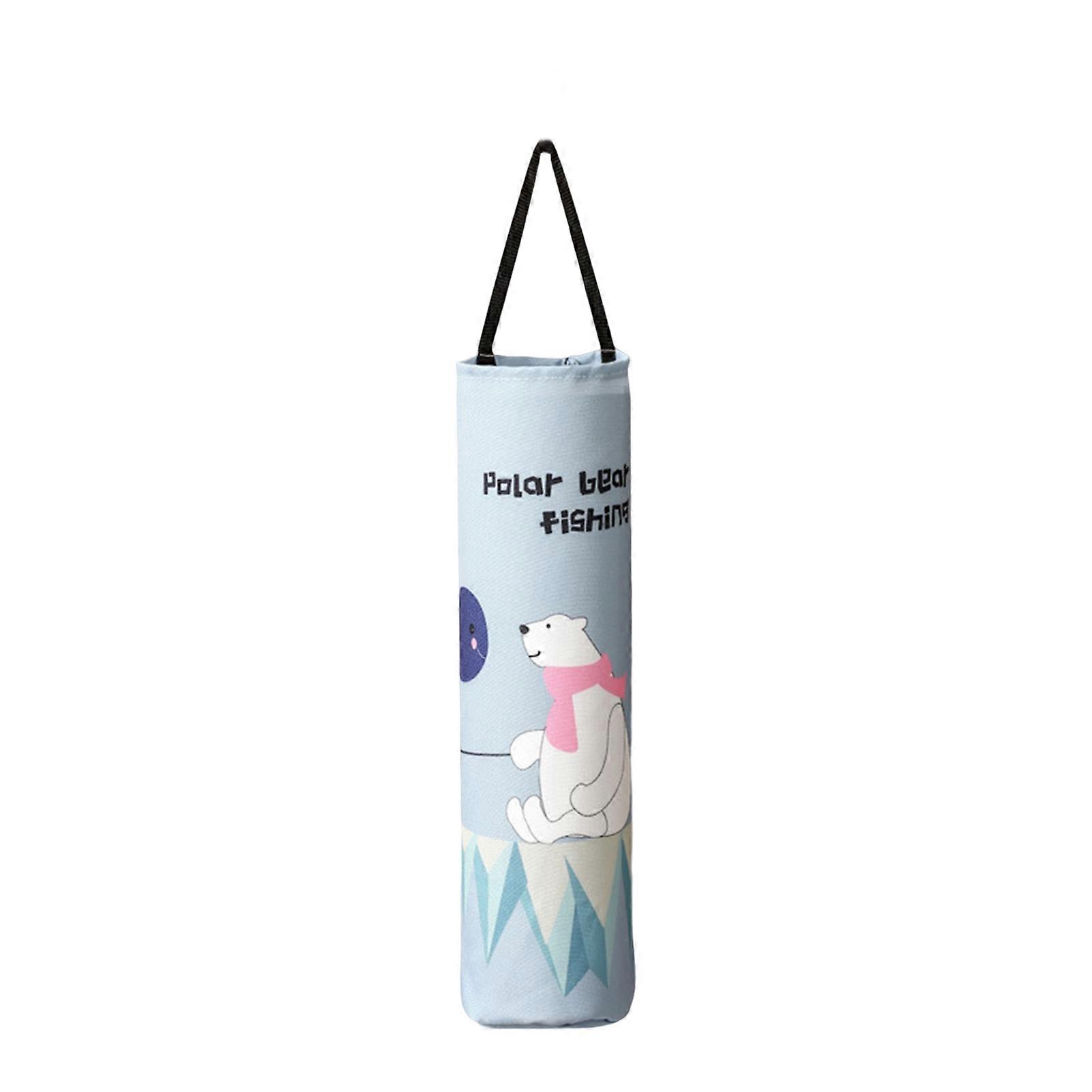 Wall-mounted Bottom Opening Design Lanyard Garbage Bag Organizer Cartoon Animal Pattern Plastic Bag Holder Kitchen Accessories KAESI