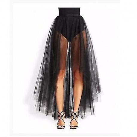 Women,s Assymetrical Tulle Skirt Sexy 2 Layers