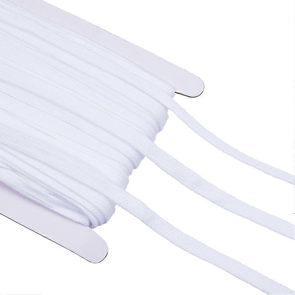30 Yards Flat Drawstring Cord White Draw String Replacement Rope Ribbon Soft Polyester Cords Knit Roll for Sweatpants Garment Accessories Drawcord Rep