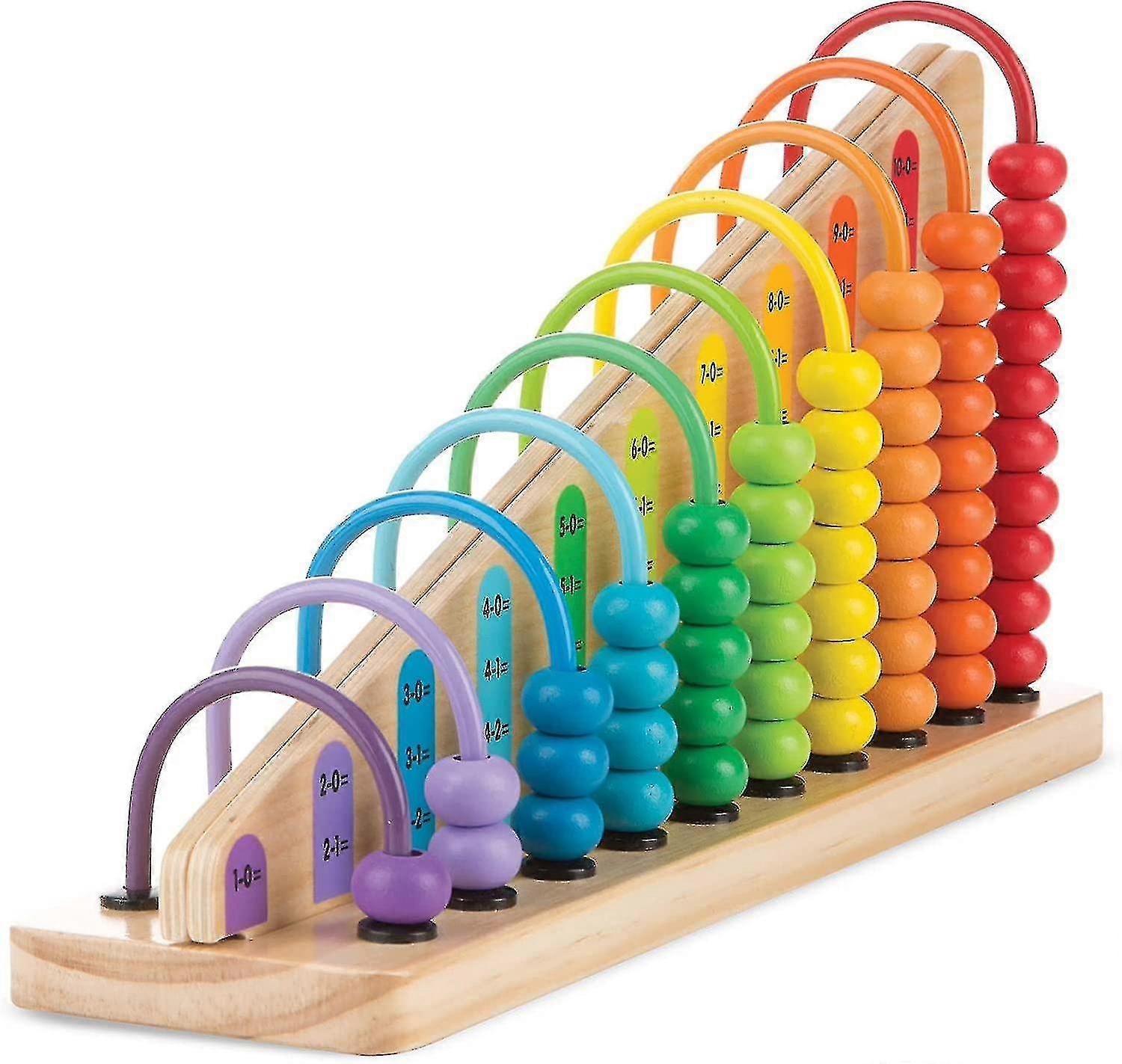 Add & Subtract Abacus - Educational Toy With 55 Colorful Beads And Sturdy Wooden Construction-sfygv