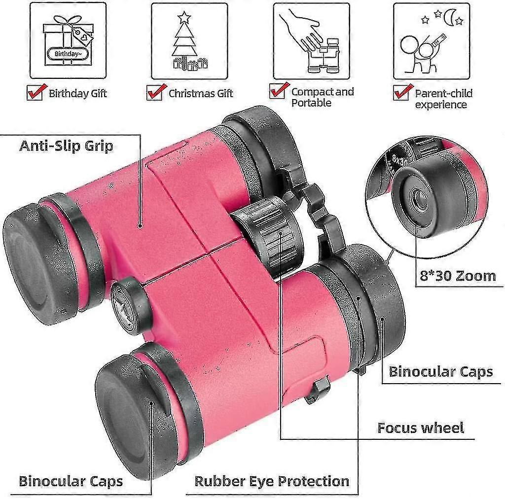 3-12歳の男の子の女の子のためのコンパクト防水耐衝撃双眼鏡キッズおもちゃの贈り物