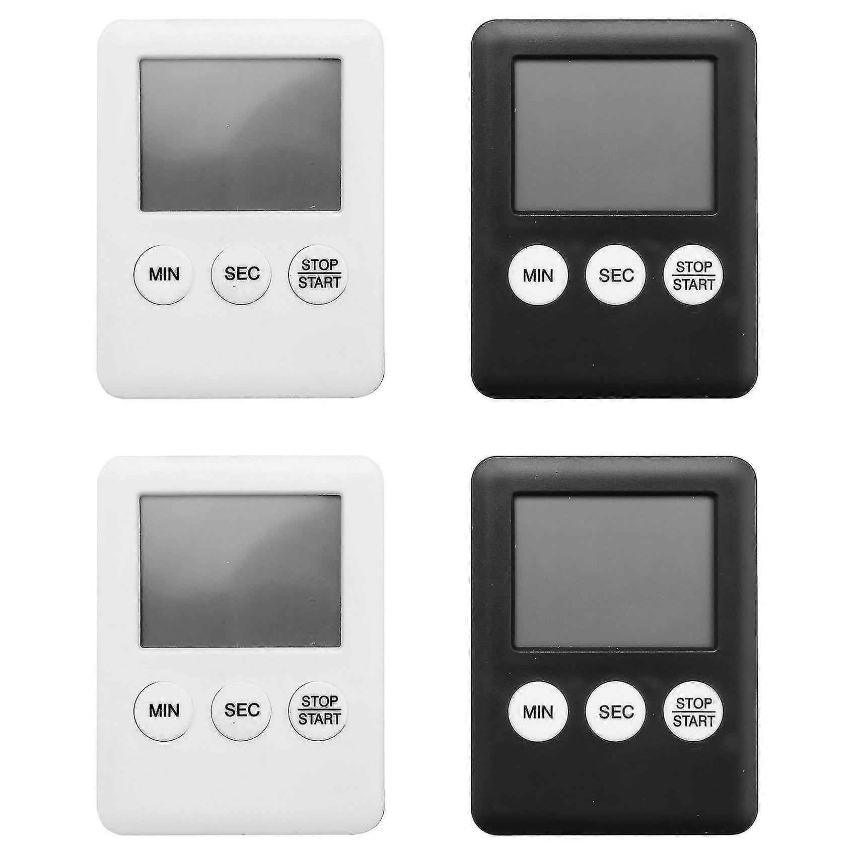 Digital Kitchen Timer, 4 Pieces Kitchen Alarm Clock With Alarm Reminder Function, Timer Magnetic Eg