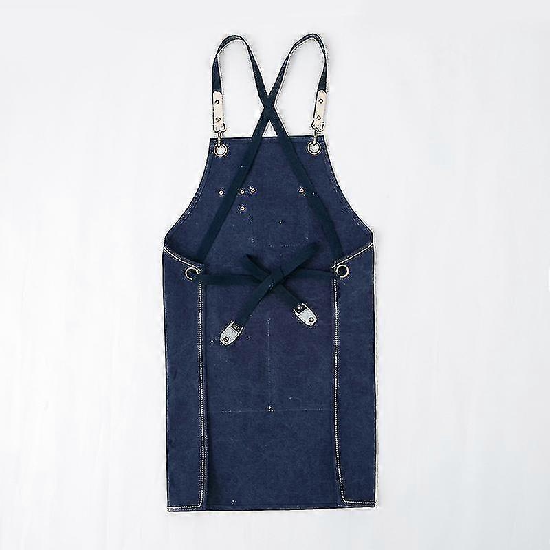 Denim Bib Apron, Adjustable Jean Aprons With Pocket And Cross-back