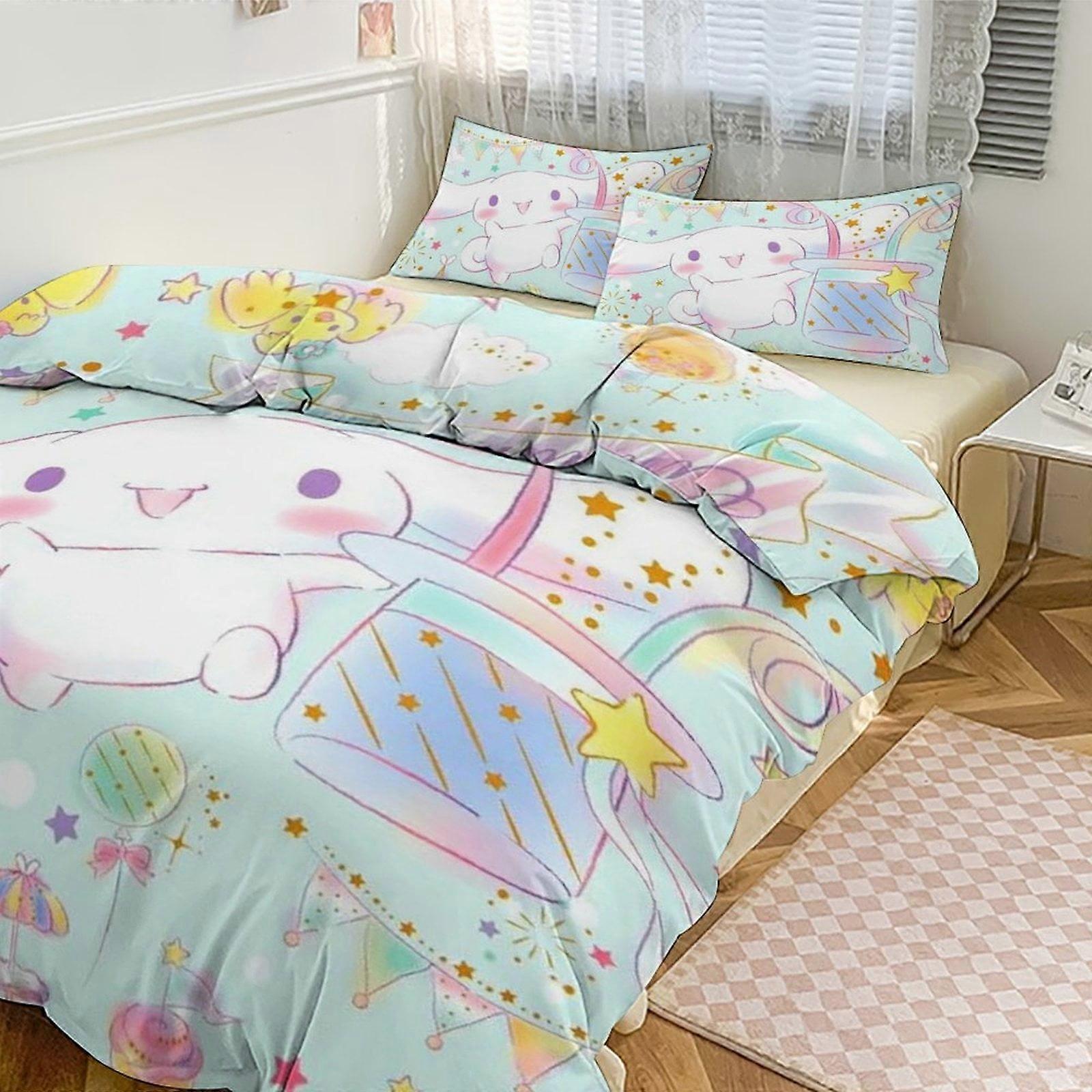 BH550 Cinnamoroll Set di biancheria da letto per bambini Uomini Donne Twin Size 3pcs 1 copripiumino e 2 federe-xp ka550