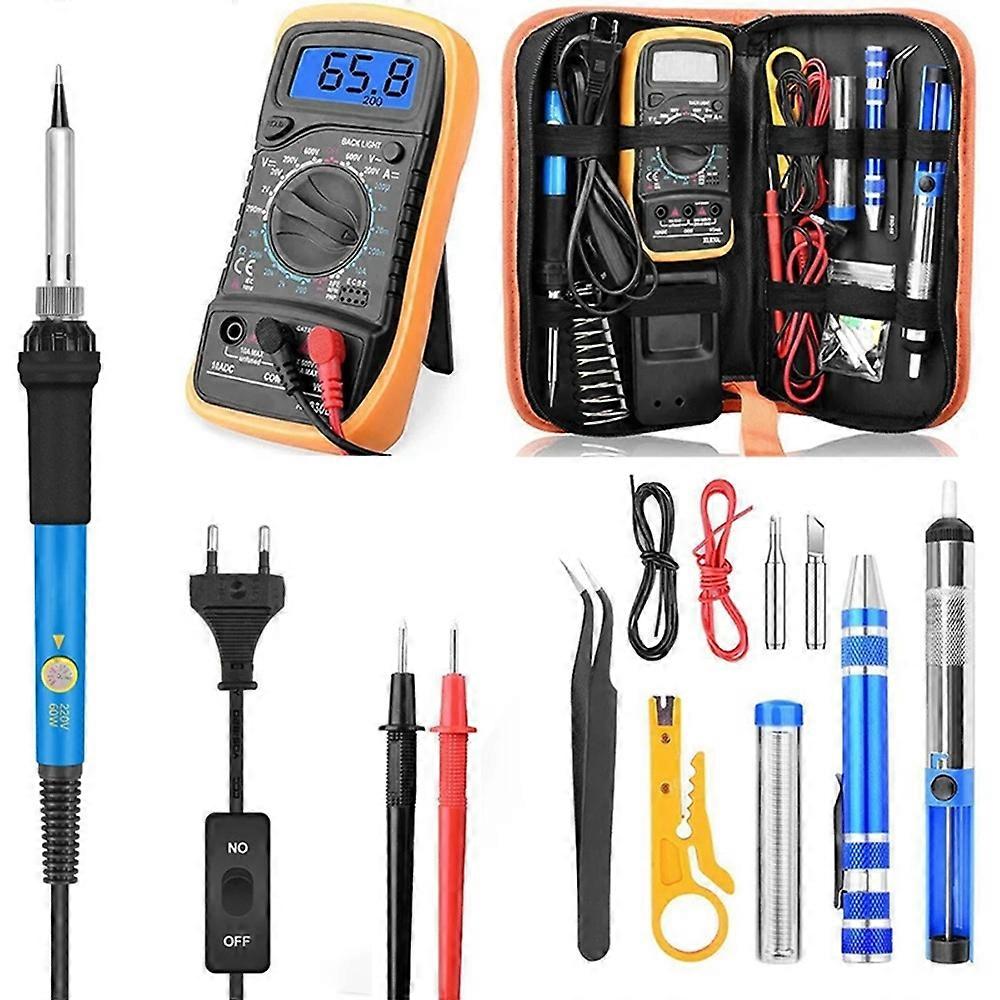 Electric 60W Soldering Iron Multimeter Set Temperature Control Repair Tool