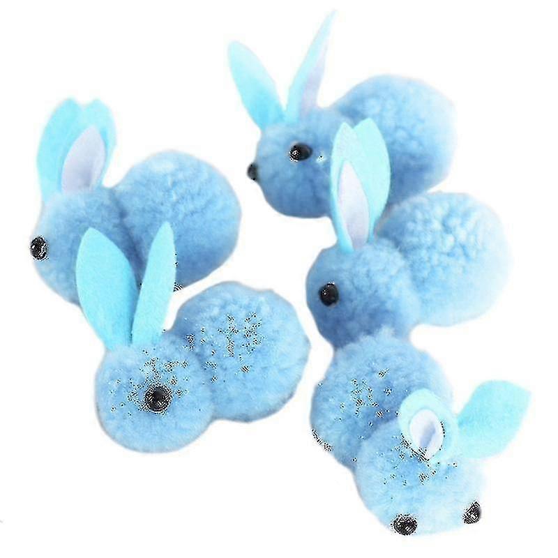 5pcs Mini Realistic Cute Bunny Lifelike Easter Rabbits Simulation Model Stuffed Animals Ornament For