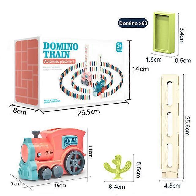 Domino Toy 60 pièces électrique automatique Domino Train Building Blocks Set Option multicolore