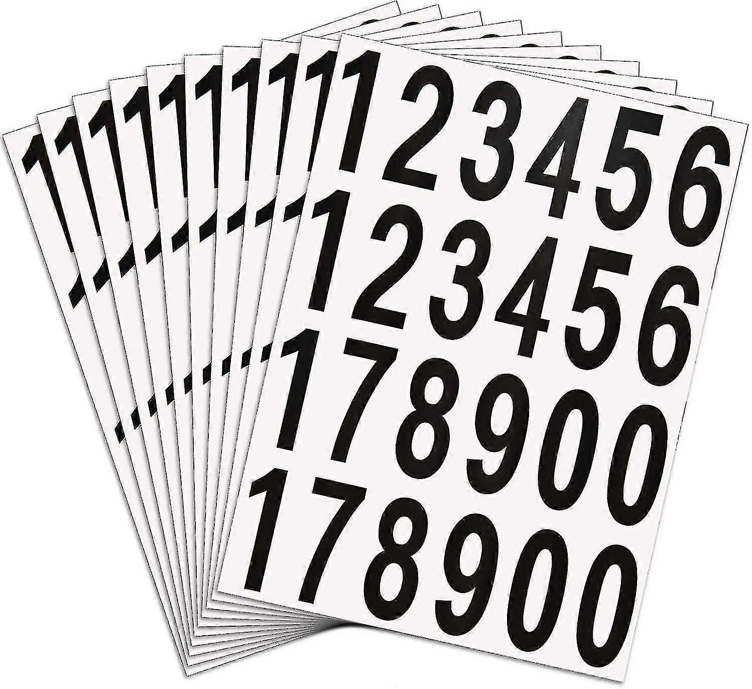 240 قطعة 10 أوراق أرقام ملصقات أرقام صندوق البريد أرقام الفينيل ذاتية اللصق للإقامة وعلامات صندوق البريد (2 بوصة ، أسود على أبيض)