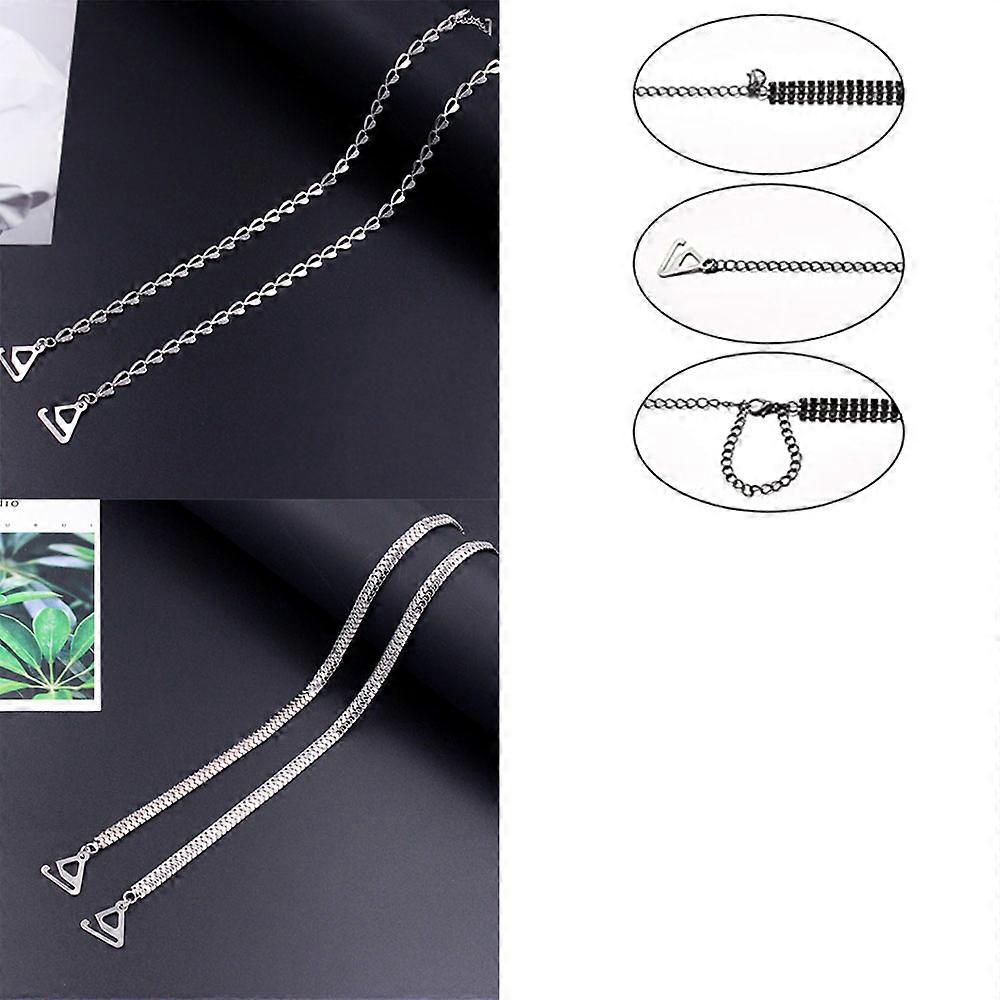 2PCS (Silver) Pairs of Adjustable Invisible Non-Slip Bra Straps